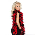 Party-Federboa Schwarz Rot Deluxe