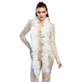 Federboa 50 G Glamour Weiss Mit Silberne Lametta