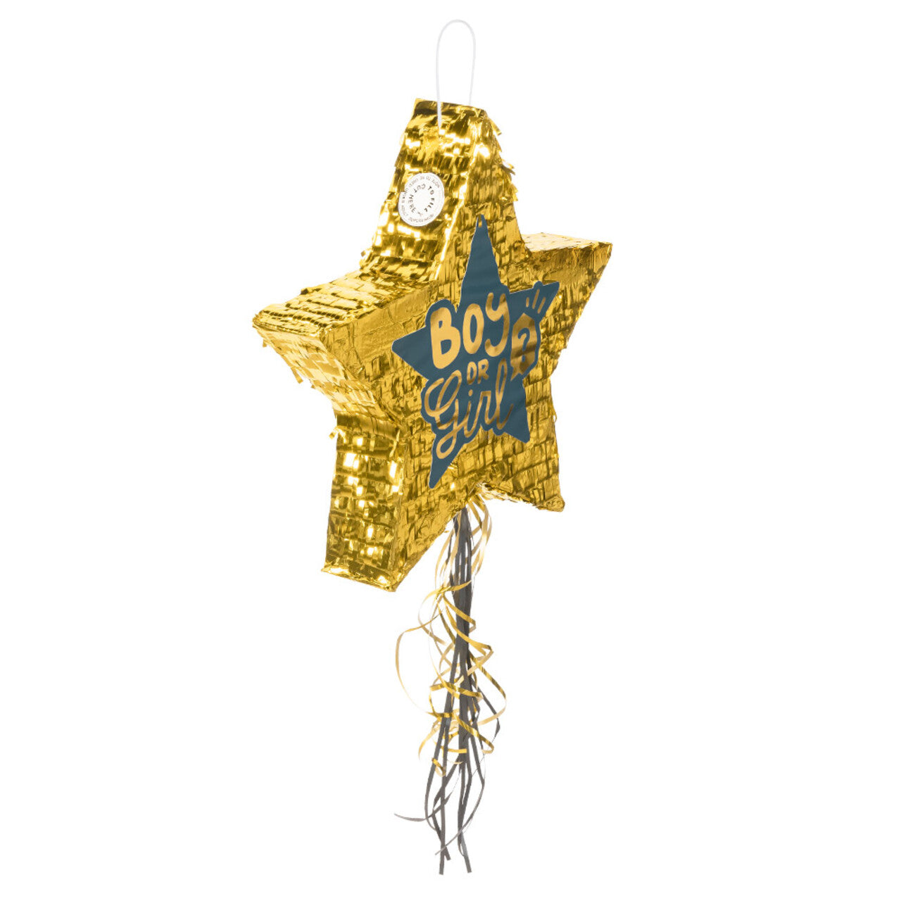 Op deze afbeelding zie je een Decoratie, van het merk Boland. Trekpiñata Golden Boy Or Girl