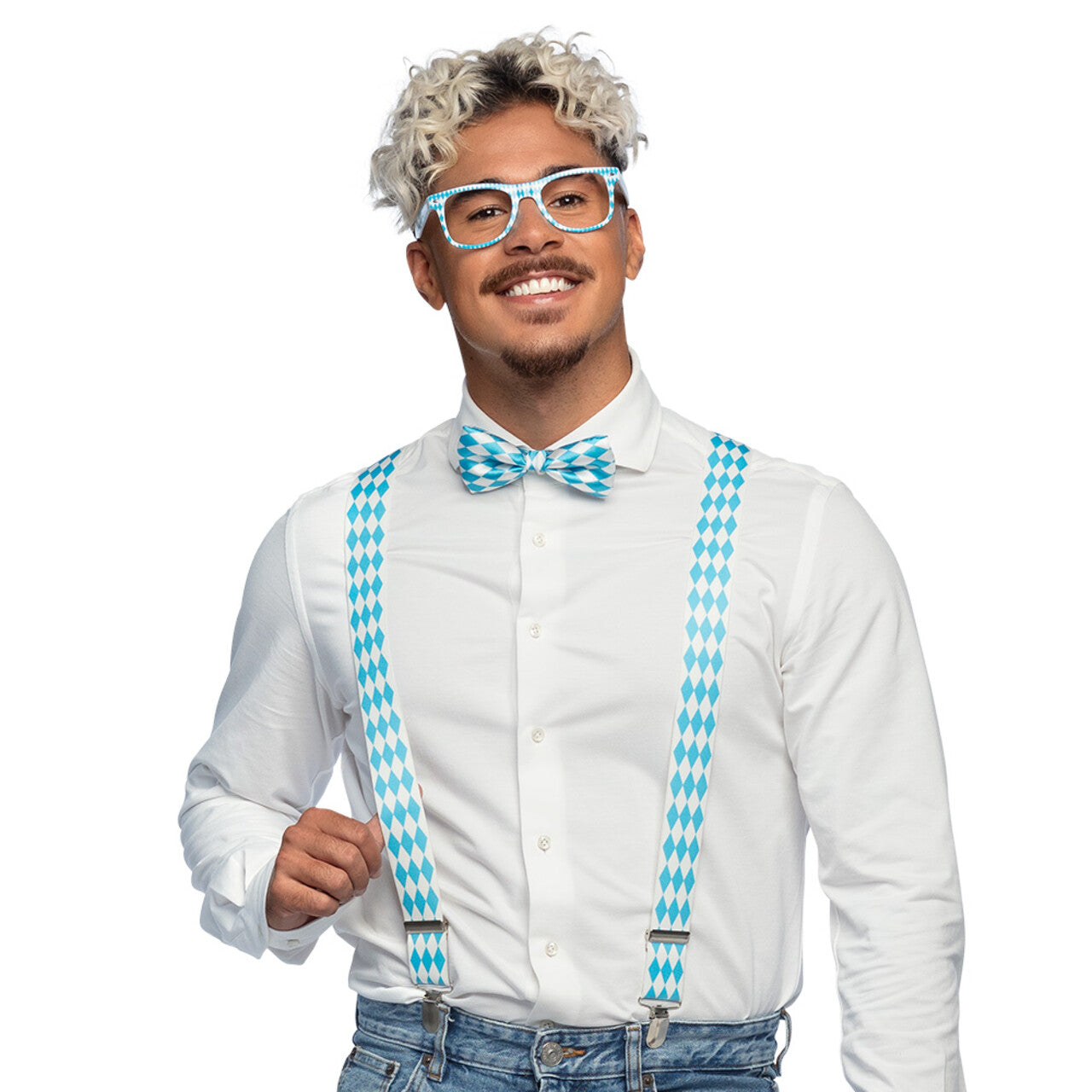 Op deze afbeelding zie je een Accessoires, van het merk Boland. Accessoire Set Beieren Blauw Wit