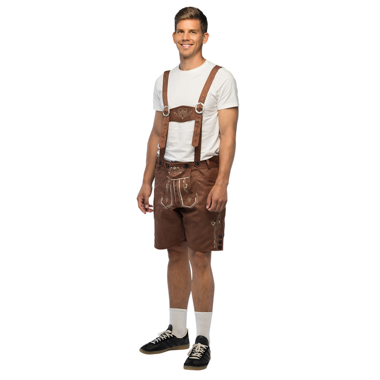 Op deze afbeelding zie je een Kostuums, van het merk Boland. Lederhose Bruin Tiroler Frits Man