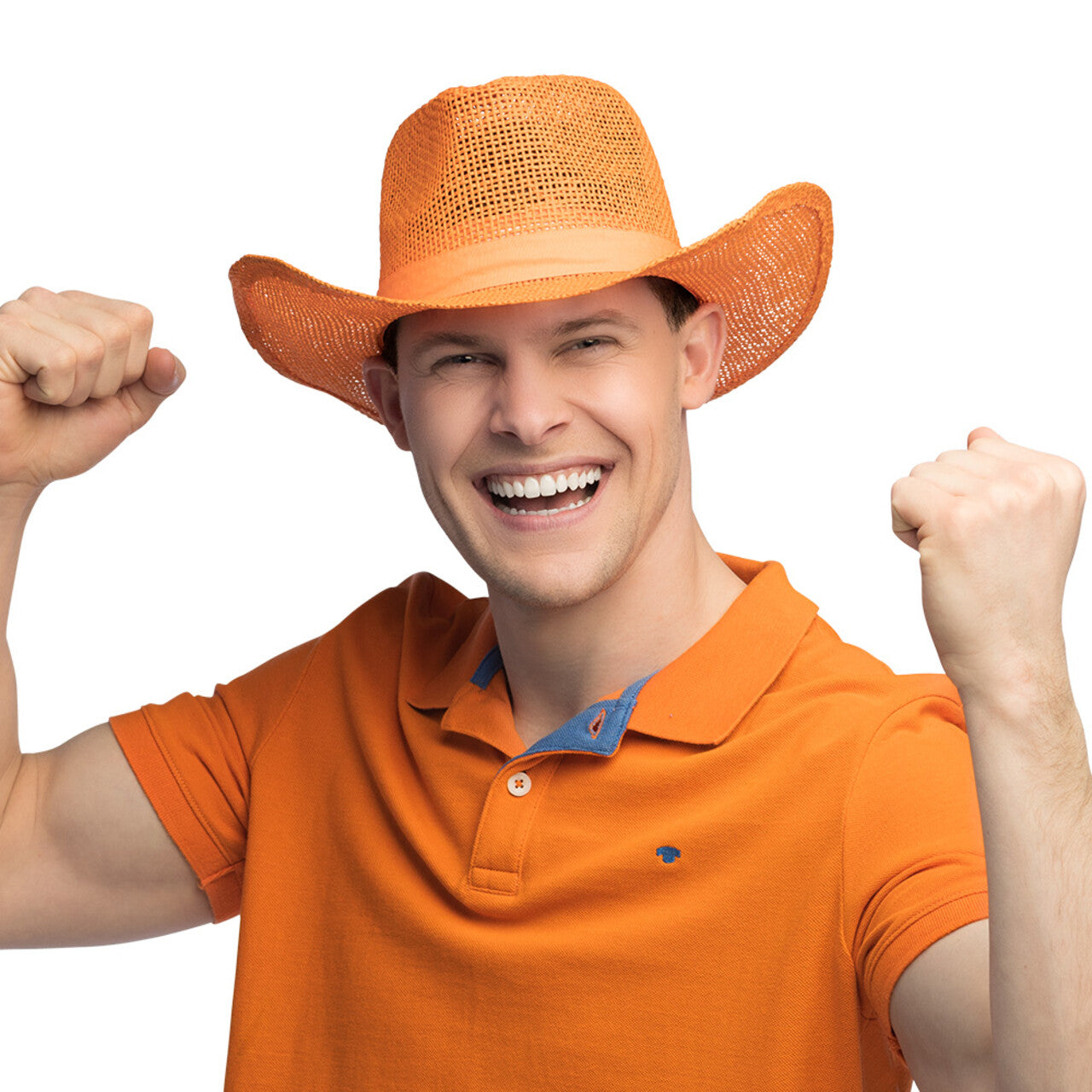 Op deze afbeelding zie je een Accessoires, van het merk Boland. Hoed Sunny Western Oranje