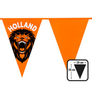Op deze afbeelding zie je een Decoratie, van het merk Boland. Brul Je Gek! Oranje Vlaggenlijn 6 Meter