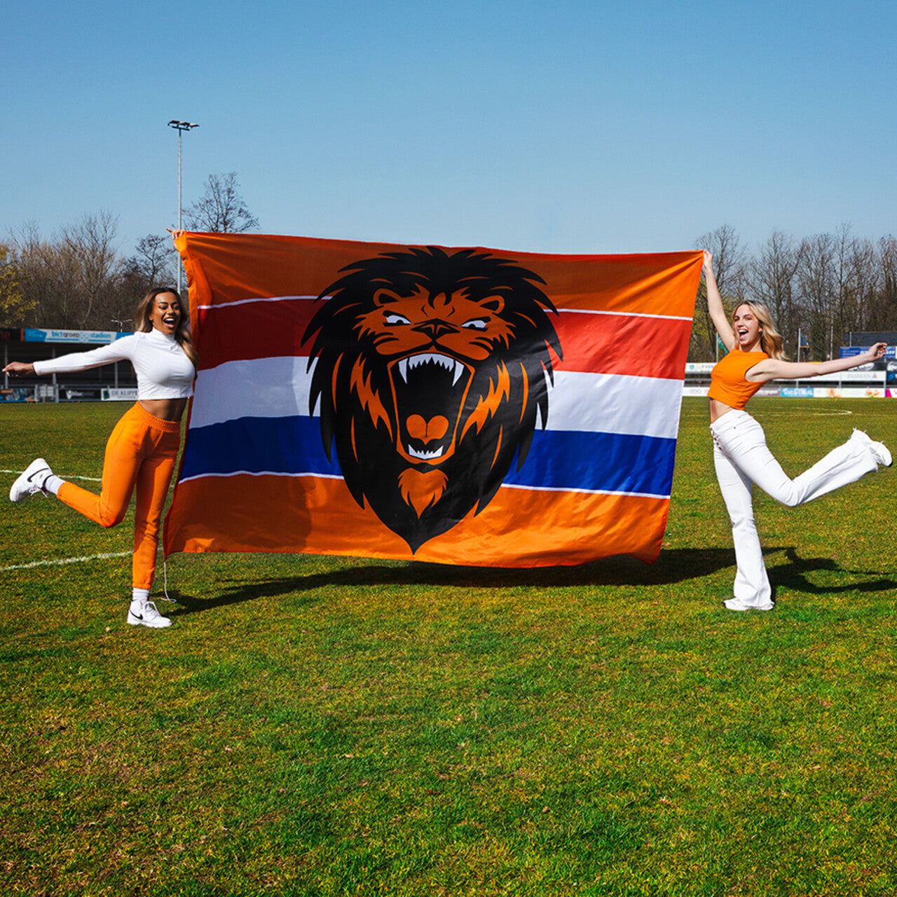 Op deze afbeelding zie je een Decoratie, van het merk Boland. Brullende Leeuw Vlag XXL
