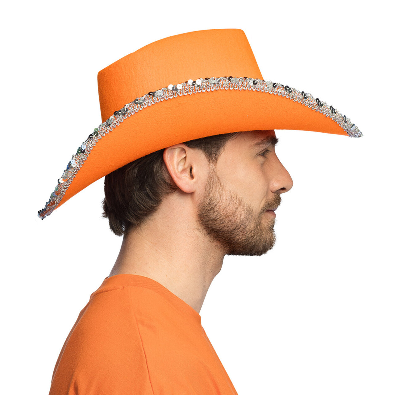 Op deze afbeelding zie je een Accessoires, van het merk Boland. Cowboyhoed Spark Wild West Oranje