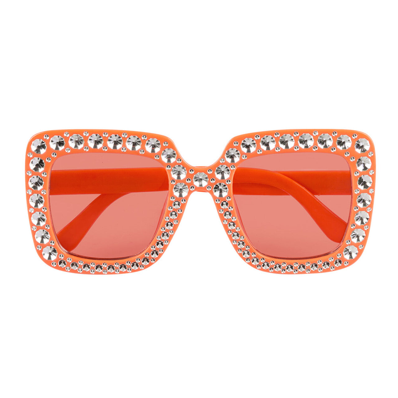 Op deze afbeelding zie je een Accessoires, van het merk Boland. Grote Partybril Bling Bling Oranje Met Strass