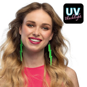 Op deze afbeelding zie je een Accessoires, van het merk Boland. Paar Oorbellen Flash Neongroen Uv