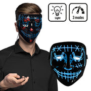 Op deze afbeelding zie je een Accessoires, van het merk Boland. Ledmasker Lightning Killer Smile Blauw