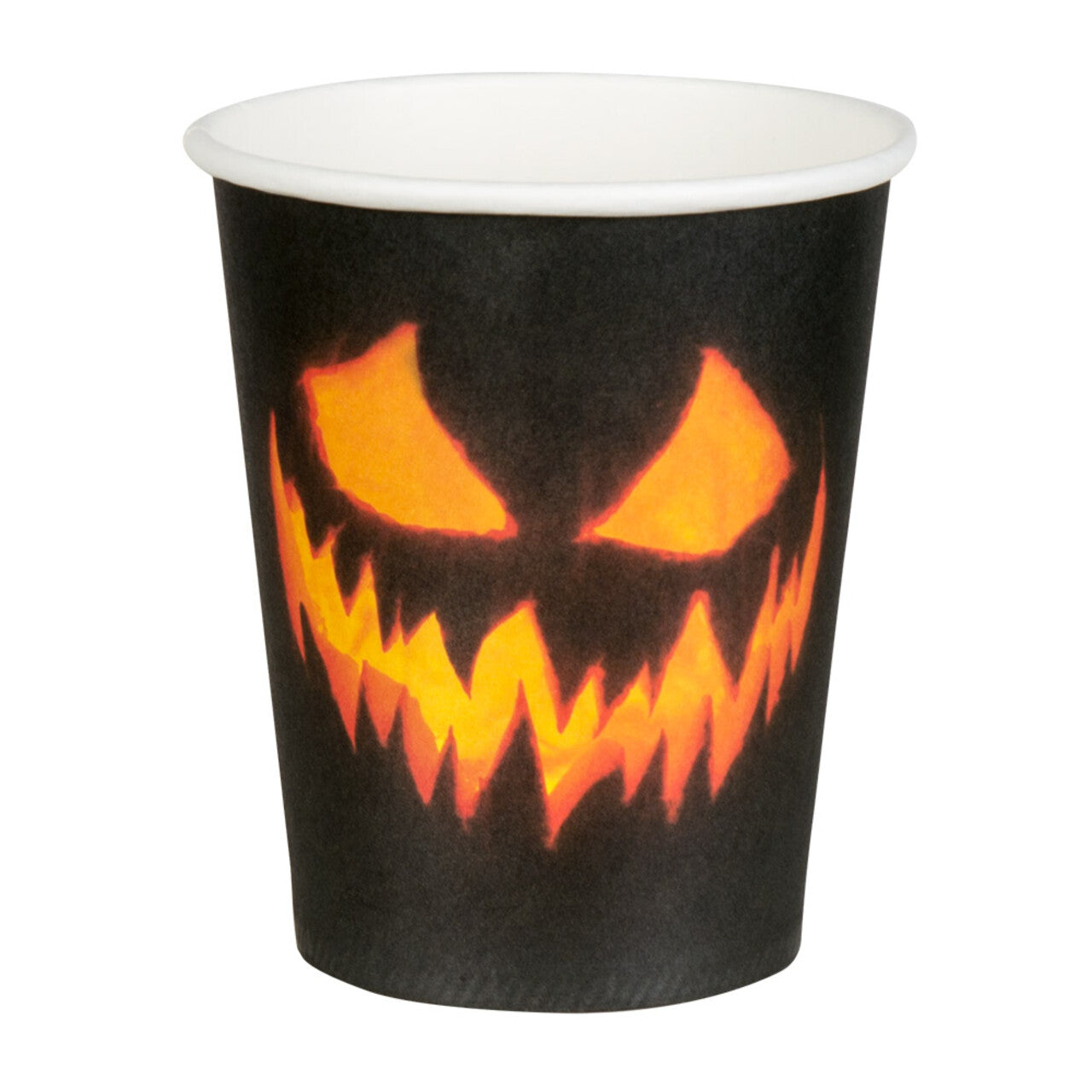 Op deze afbeelding zie je een Decoratie, van het merk Boland. Set 10 Papieren Bekertjes Creepy Pumpkin