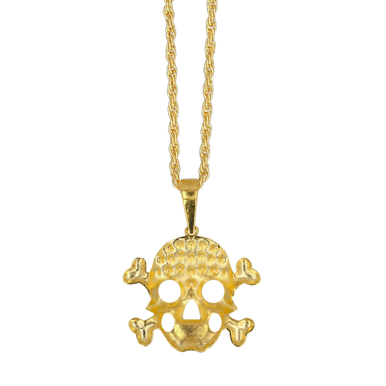 Op deze afbeelding zie je een Accessoires, van het merk Boland. Ketting Schedel Goud Met Glittersteentjes