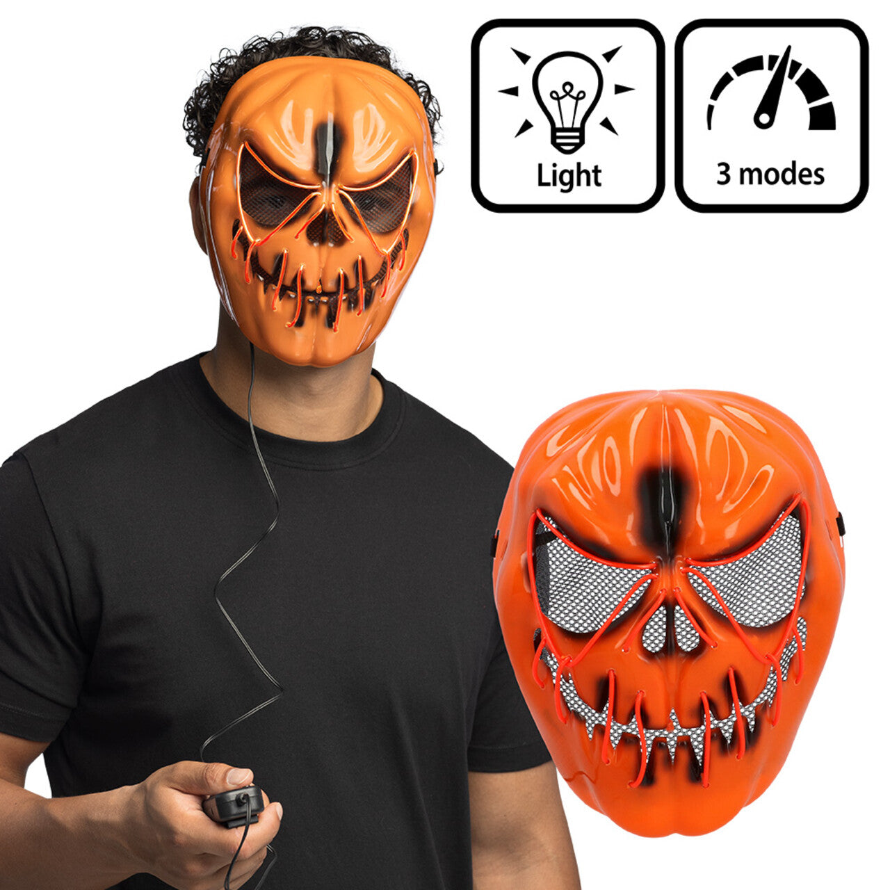 Op deze afbeelding zie je een Accessoires, van het merk Boland. Masker Gemeen Lachende Pompoen