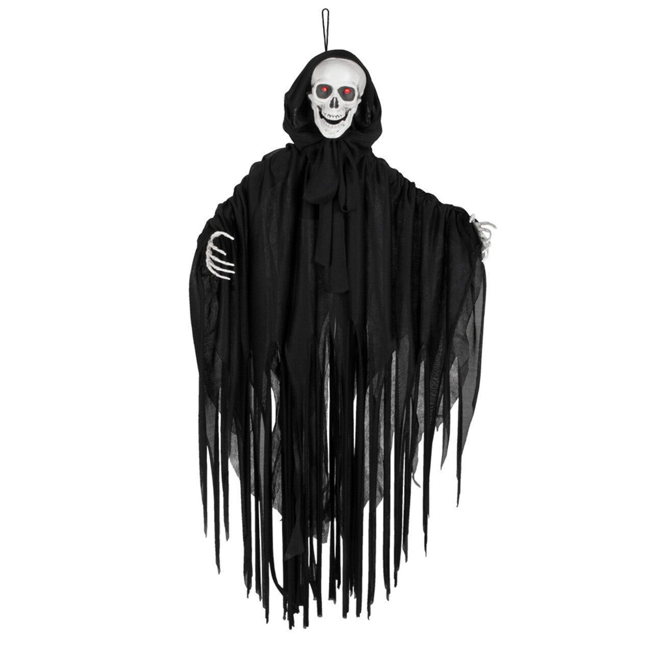 Op deze afbeelding zie je een Decoratie, van het merk Boland. Hangdecoratie Grim Skeleton Reaper Met Licht En Geluid