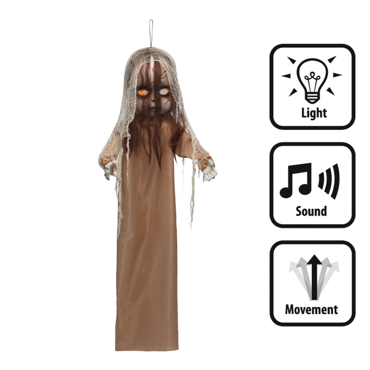 Op deze afbeelding zie je een Decoratie, van het merk Boland. Hangdecoratie Creepy Kind Spook