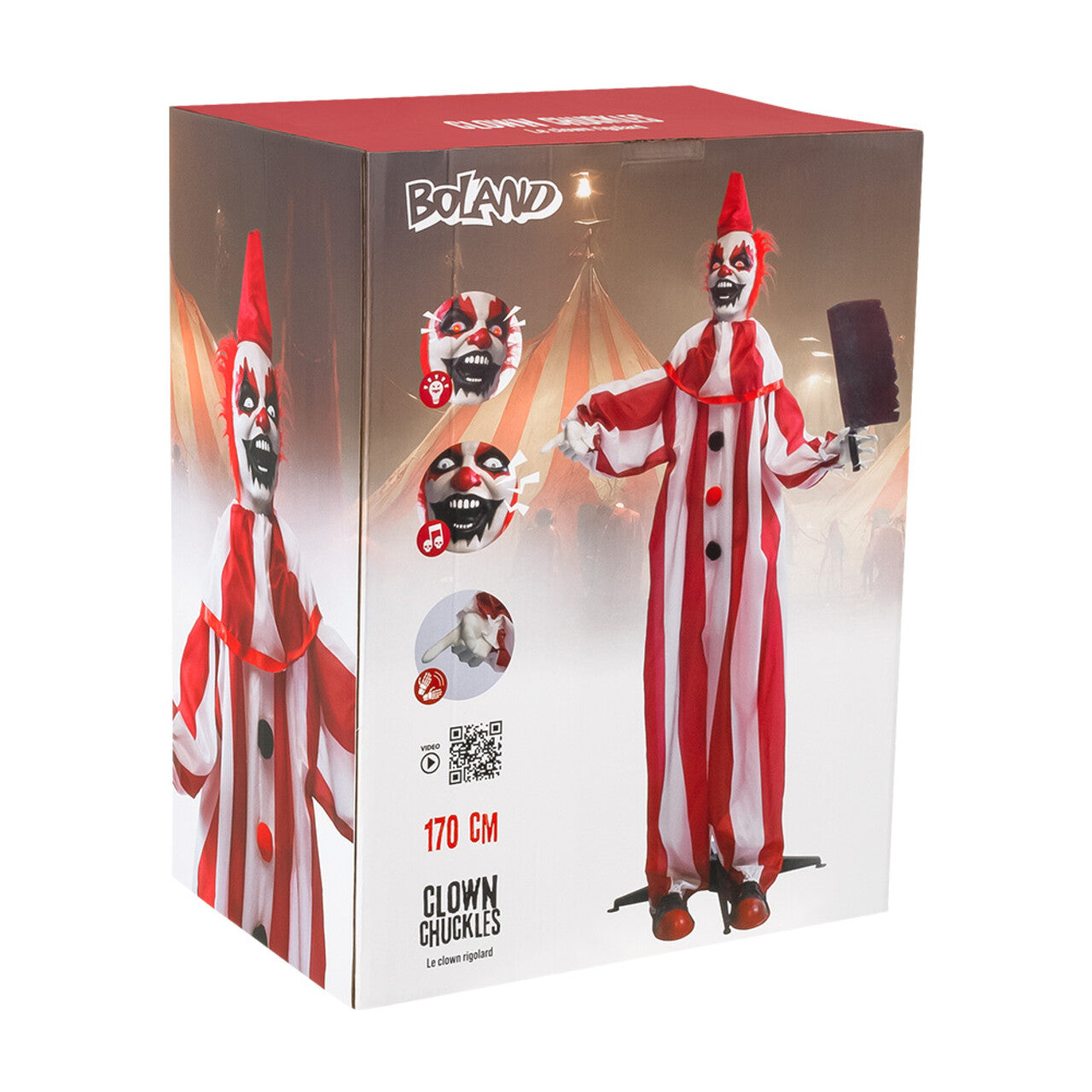 Op deze afbeelding zie je een Decoratie, van het merk Boland. Staande Decoratie Clown Chuckles 180 Cm