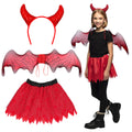 Teufelchen Set Mit Hörnern, Flügeln Und Tutu Kostüm für Mädchen