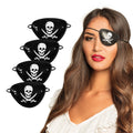 Set 4 Piratenaugenklappen Totenkopf & Schwerter