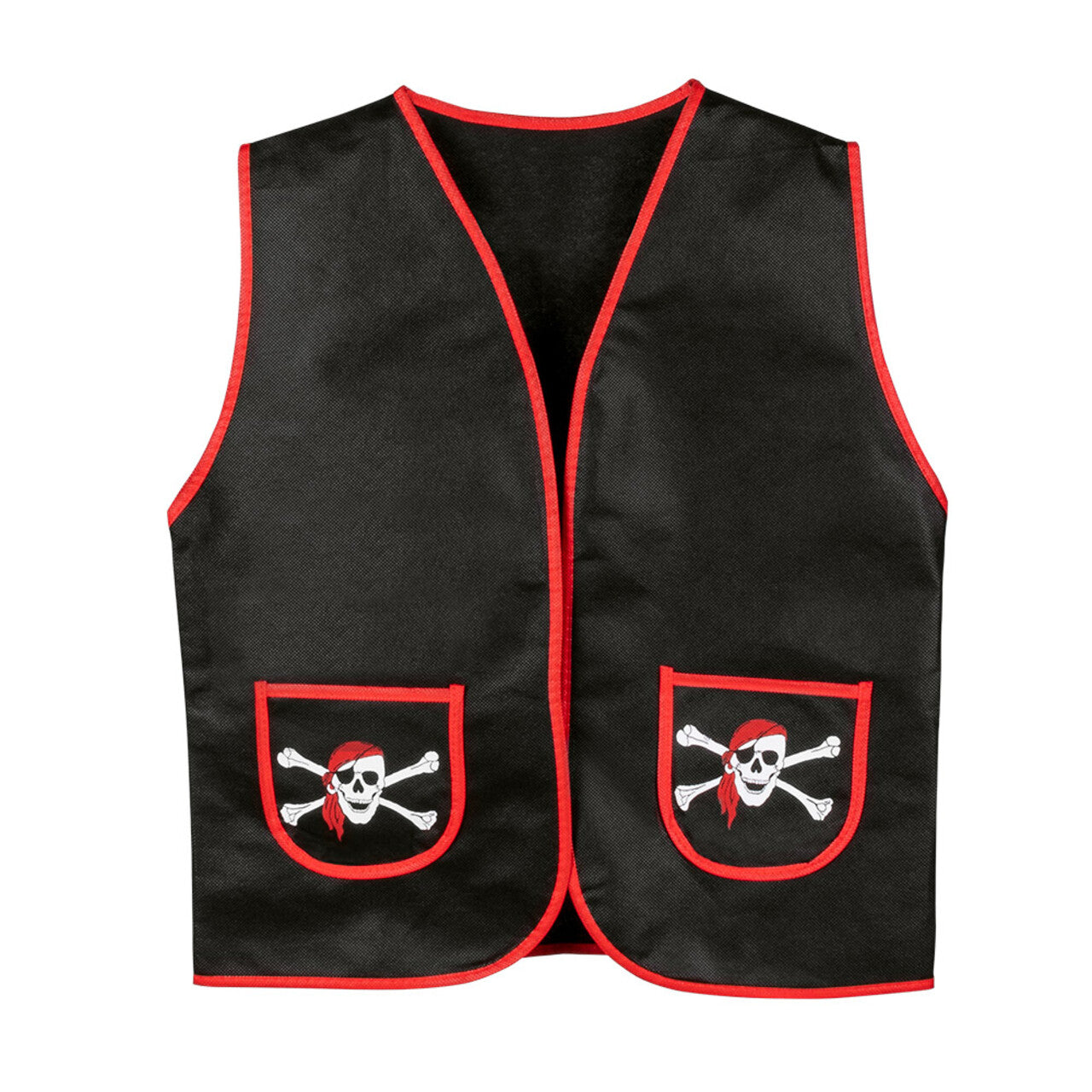 Op deze afbeelding zie je een Kostuums, van het merk Boland. Piratenvest Zwart Skull Soldier Kind Kostuum