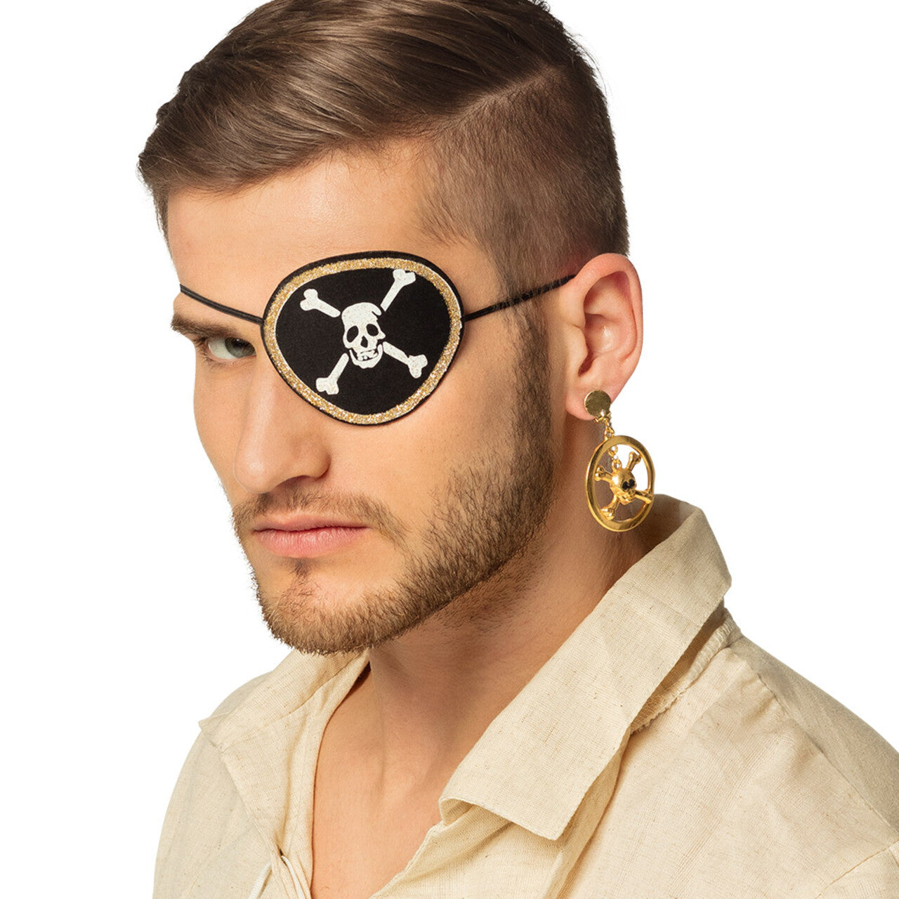 Op deze afbeelding zie je een Accessoires, van het merk Boland. Piraten Golden Skull Set