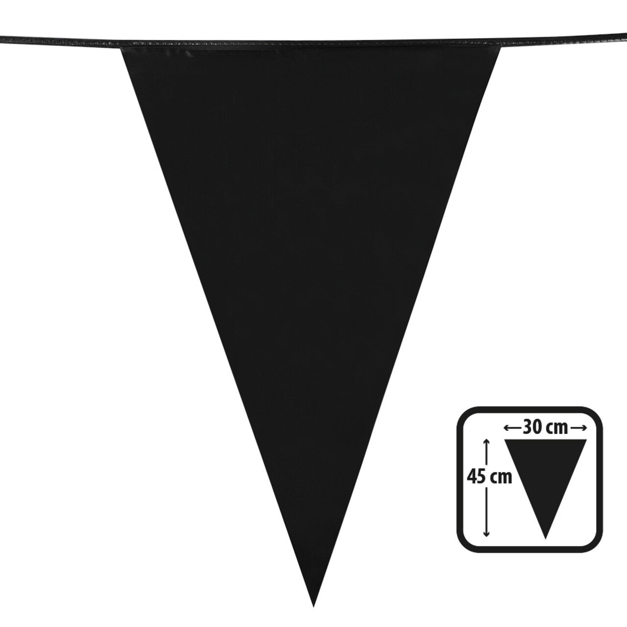 Op deze afbeelding zie je een Decoratie, van het merk Boland. Pe Vlaggenlijn Met Grote Vlaggen Zwart