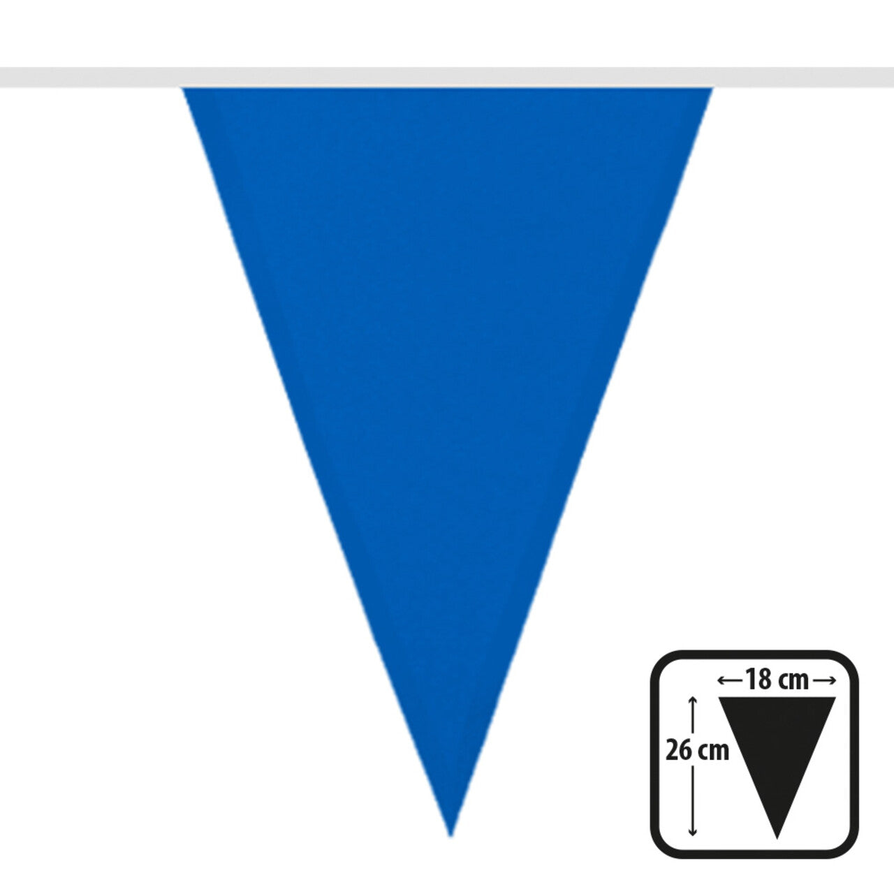 Op deze afbeelding zie je een Decoratie, van het merk Boland. Feestelijke Vlaggenlijn Donkerblauw 6 Meter