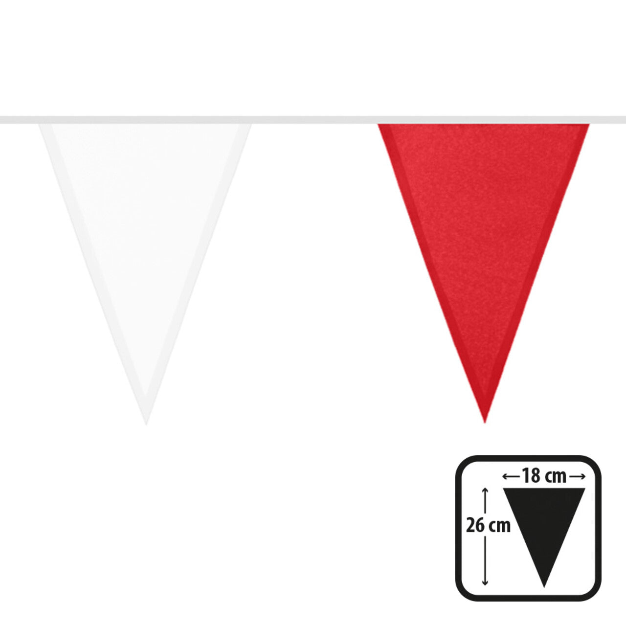 Op deze afbeelding zie je een Decoratie, van het merk Boland. Feest Vlaggenlijn Rood Wit