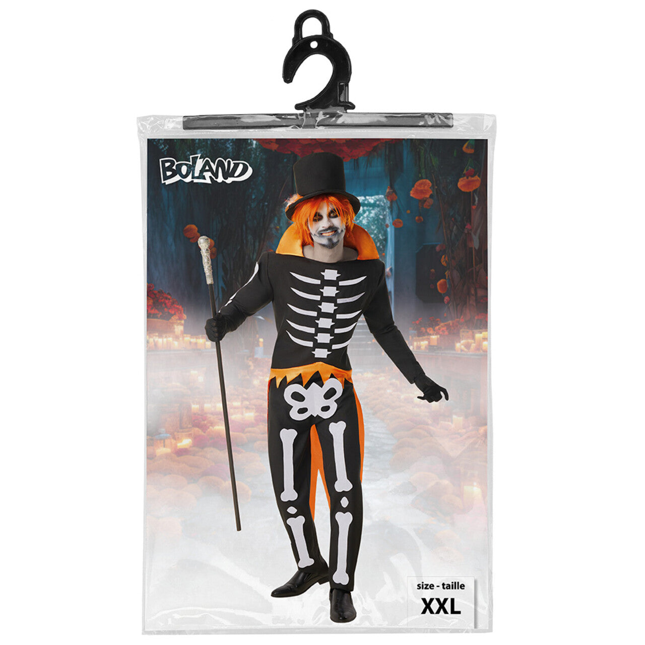 Op deze afbeelding zie je een Kostuums, van het merk Boland. Groovy Scary Skeleton Kostuum