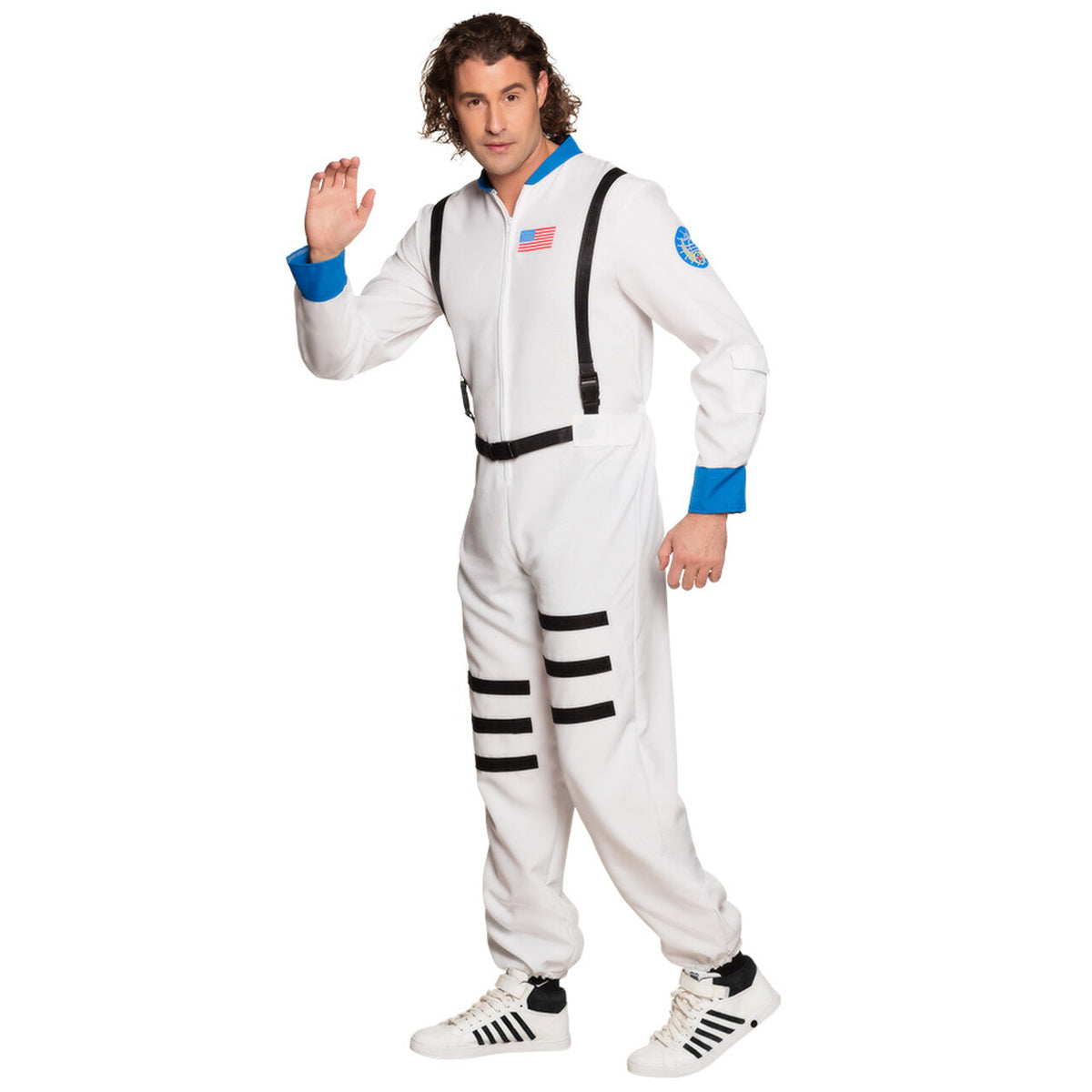 Op deze afbeelding zie je een Kostuums, van het merk Boland. Astronaut Ronny Raket Man Kostuum