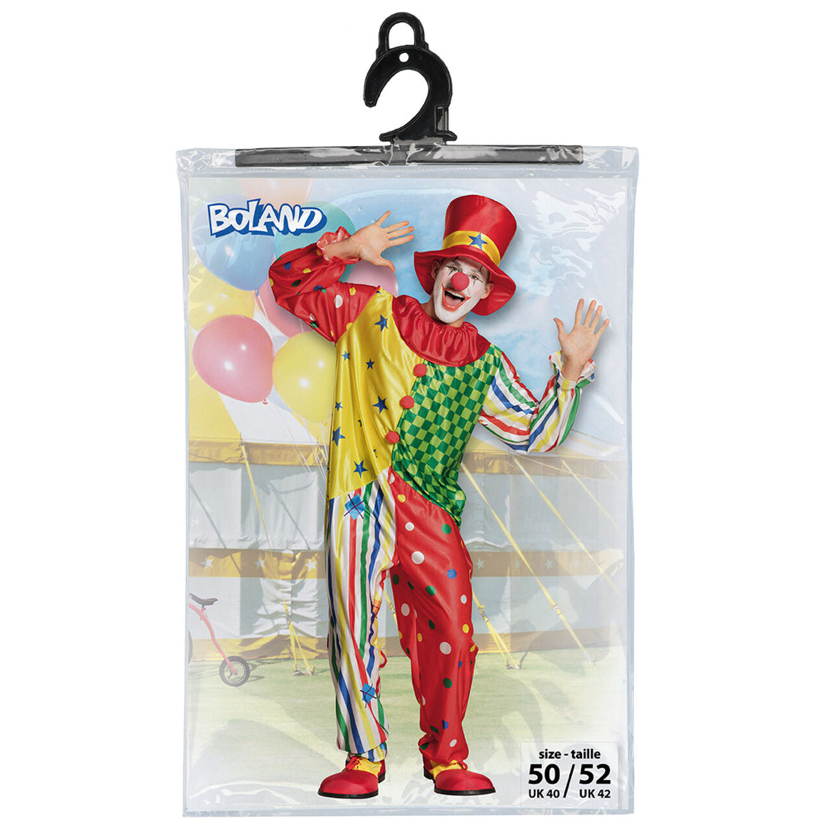Op deze afbeelding zie je een Kostuums, van het merk Boland. Clown Giggle-A-Lot Man Kostuum