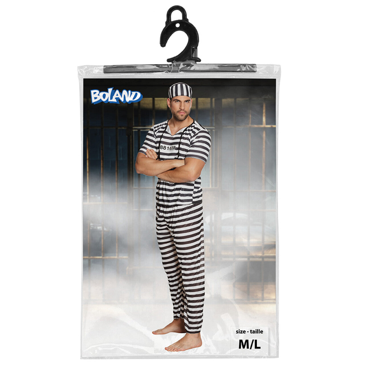 Op deze afbeelding zie je een Kostuums, van het merk Boland. Gevangene Oh Jay Crime Man Kostuum
