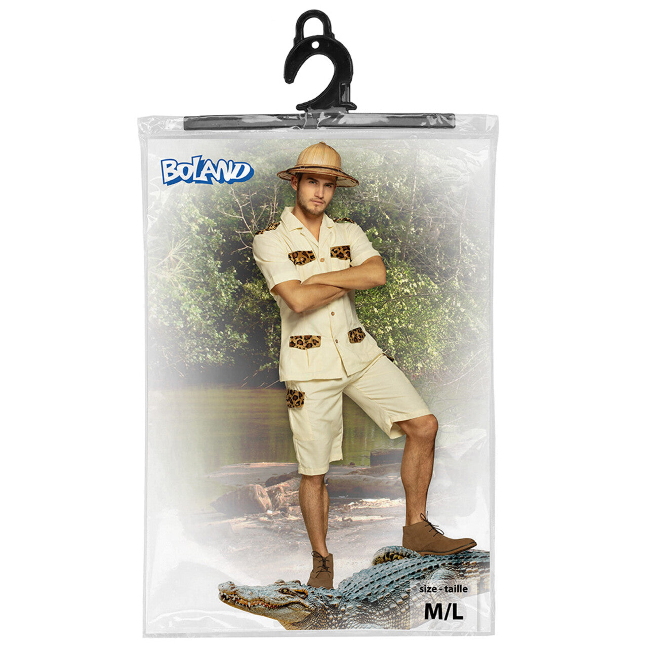 Op deze afbeelding zie je een Kostuums, van het merk Boland. Safariman Freek Wild Van Wild Kostuum