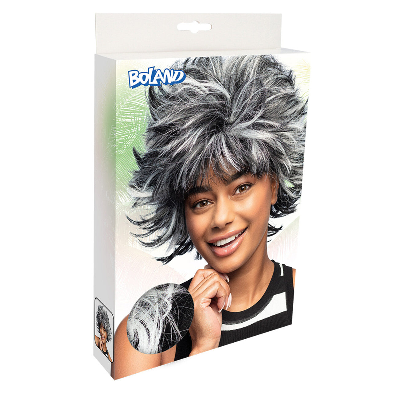 Op deze afbeelding zie je een Accessoires, van het merk Boland. Pruik Wild Wanda Zwart / Wit