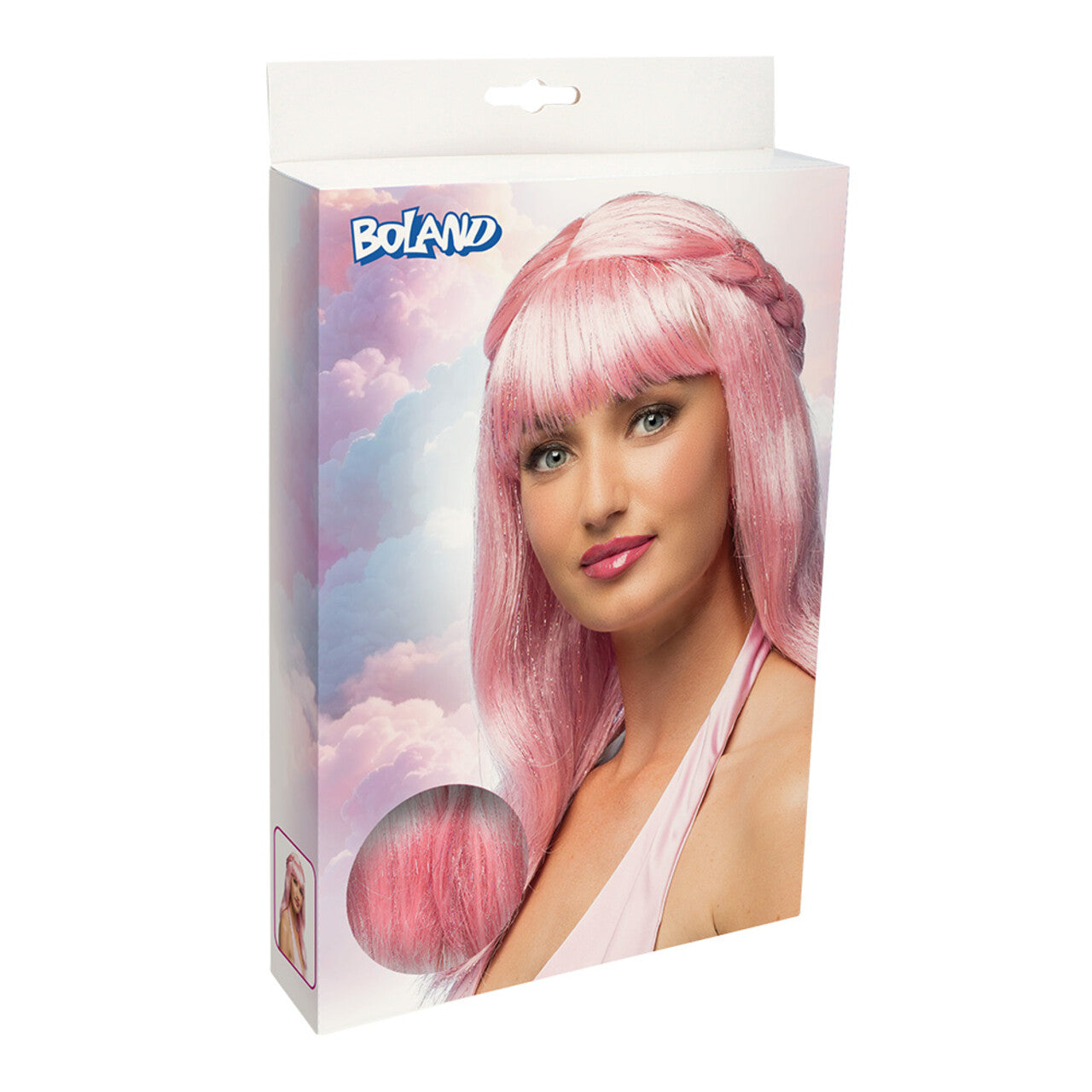Op deze afbeelding zie je een Accessoires, van het merk Boland. Pruik Pink Sweety