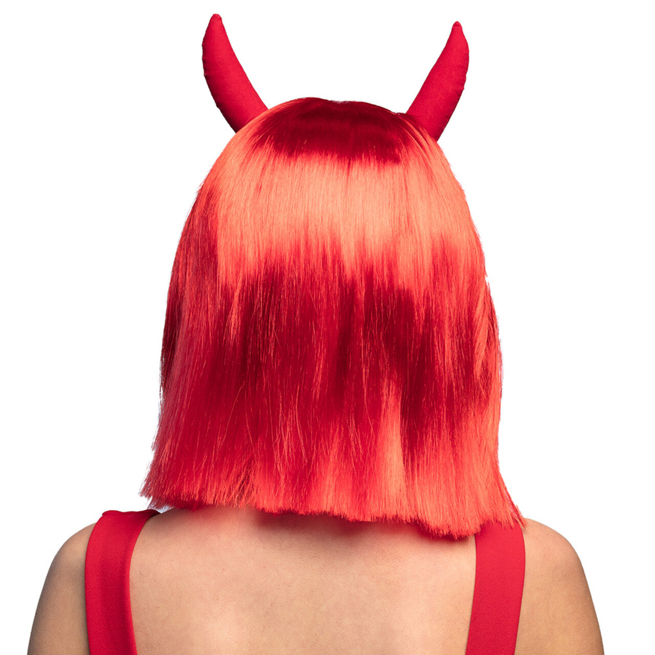 Op deze afbeelding zie je een Accessoires, van het merk Boland. Pruik Spicy Devil Rood