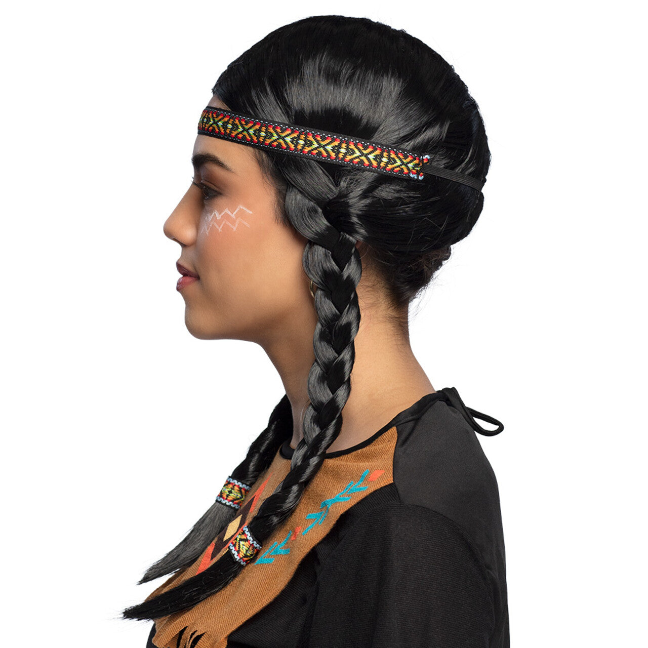 Op deze afbeelding zie je een Accessoires, van het merk Boland. Pruik Met Vlechten Kewanee Met Haarband