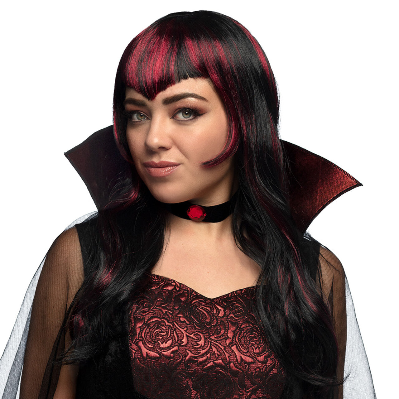 Op deze afbeelding zie je een Accessoires, van het merk Boland. Pruik Vampire Streaks