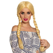 Op deze afbeelding zie je een Accessoires, van het merk Boland. Pruik Met Vlechten Natascha Blondbier