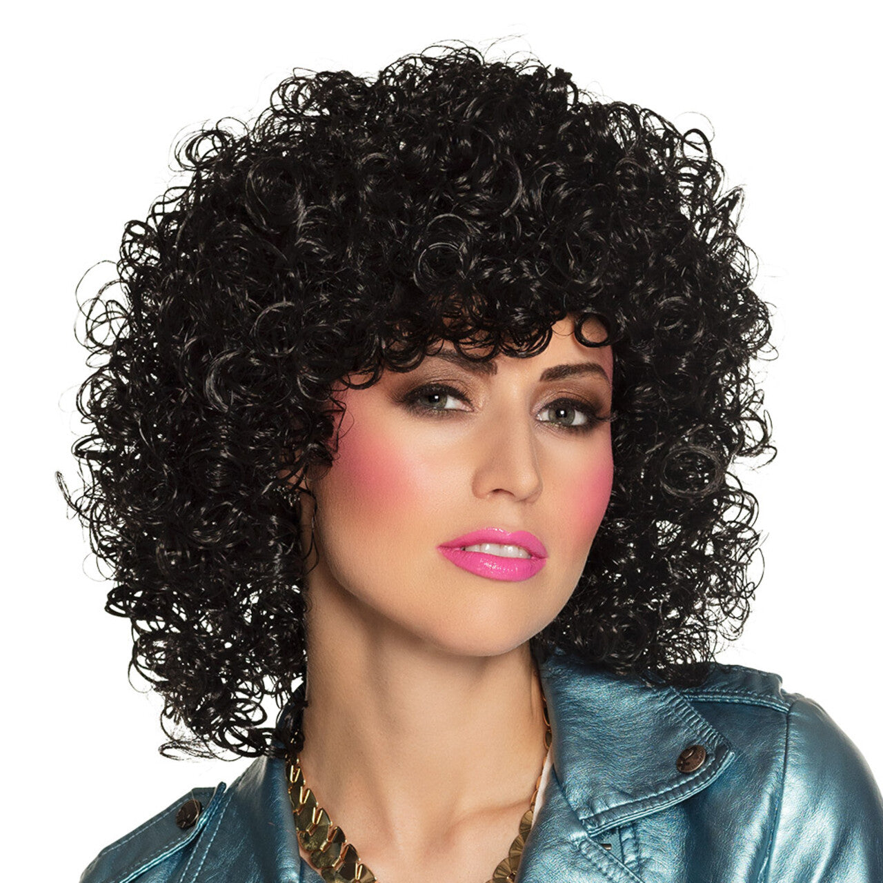 Op deze afbeelding zie je een Accessoires, van het merk Boland. Pruik Club Curls Zwart