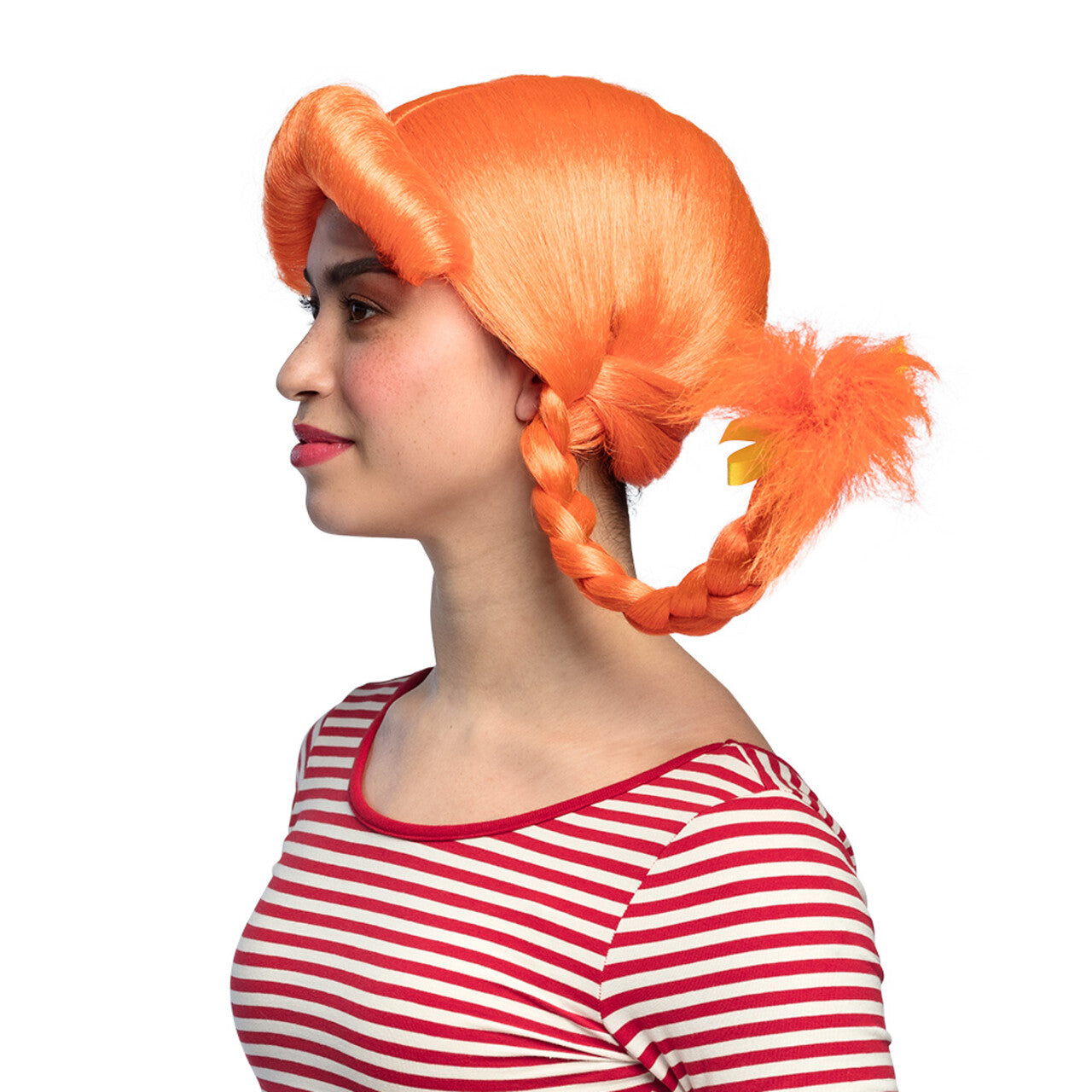 Op deze afbeelding zie je een Accessoires, van het merk Boland. Pruik Met Vlechten Grappige Pipi