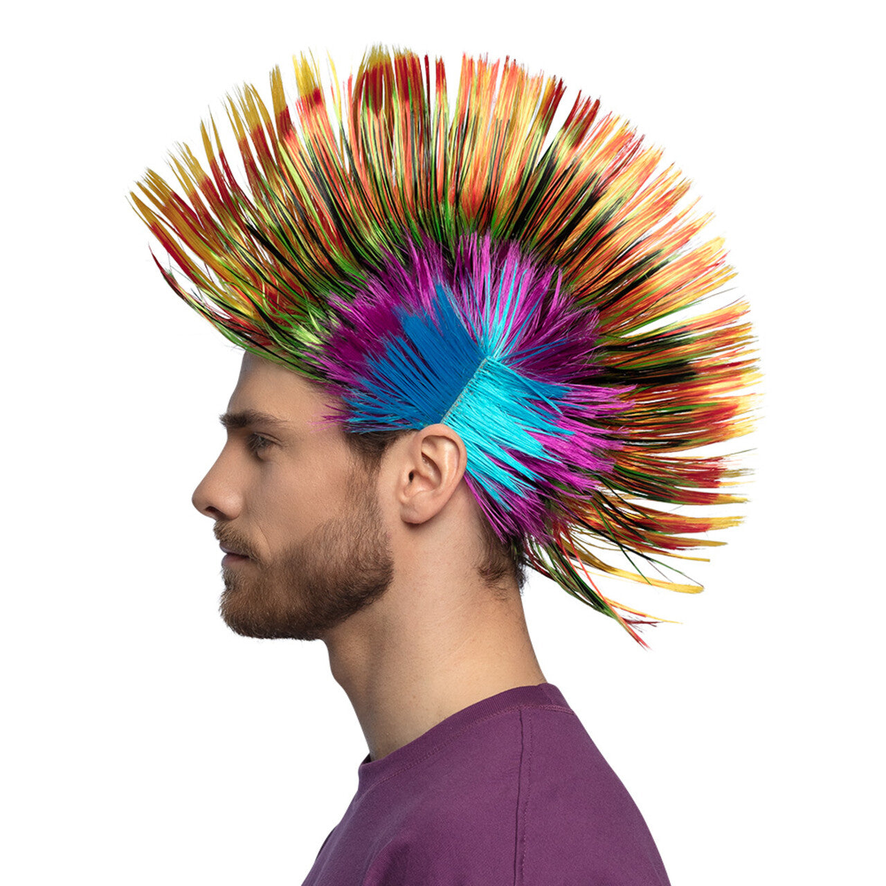 Op deze afbeelding zie je een Accessoires, van het merk Boland. Pruik Rainbow Spiky Mike