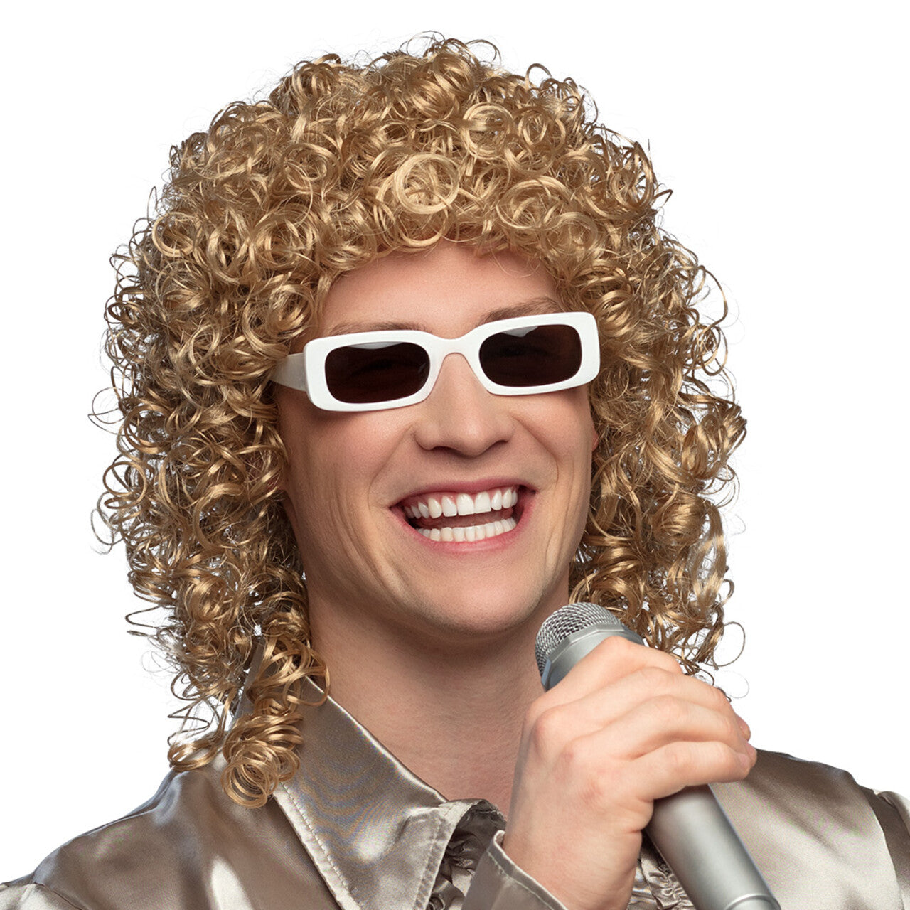 Op deze afbeelding zie je een Accessoires, van het merk Boland. Pruik Jaren 80 Rob Rocker
