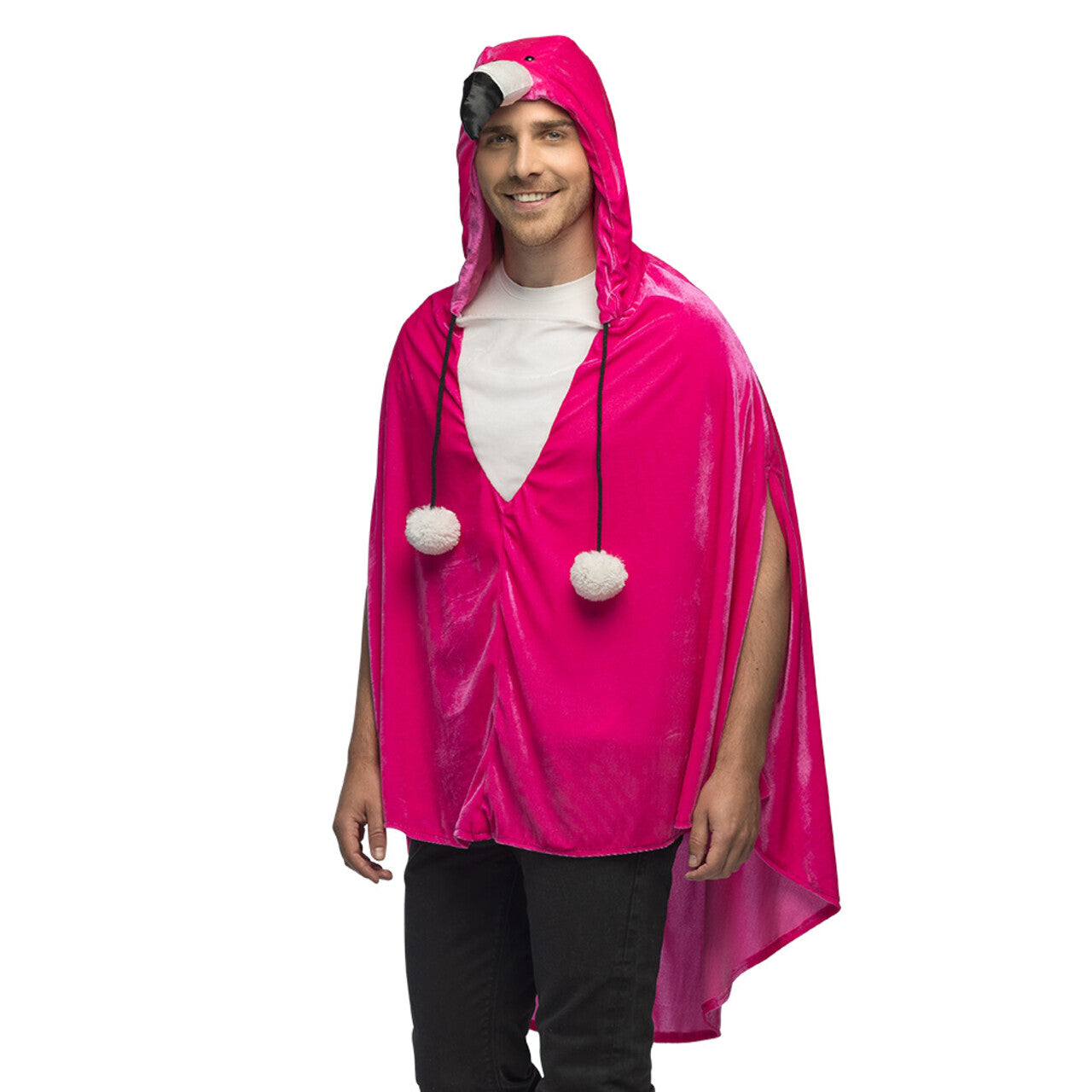 Op deze afbeelding zie je een Kostuums, van het merk Boland. Poncho Megaroze Flamingo Kostuum