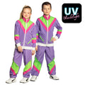 Retro Trainingsanzug Lila Neon Kostüm für Kinder