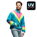 Retro Trainingsjacke Neonblau Herren
