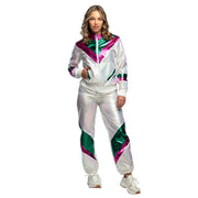 Op deze afbeelding zie je een Kostuums, van het merk Boland. Trainingspak Holographic Babe Vrouw Kostuum