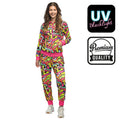 Retro Graffiti Trainingsanzug Uv-Active Damenkostüm
