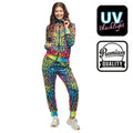 Super Schrilles 90er Jahre Leopard Trainingsanzug Neon Art Damenkostüm