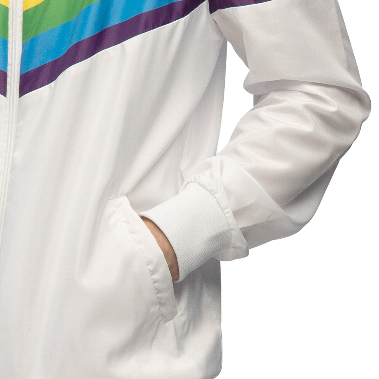 Op deze afbeelding zie je een Kostuums, van het merk Boland. Trainingsjasje Retro Vintage Rainbow Man