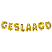 Op deze afbeelding zie je een Decoratie, van het merk Boland. Folieballonslinger Geslaagd Goud