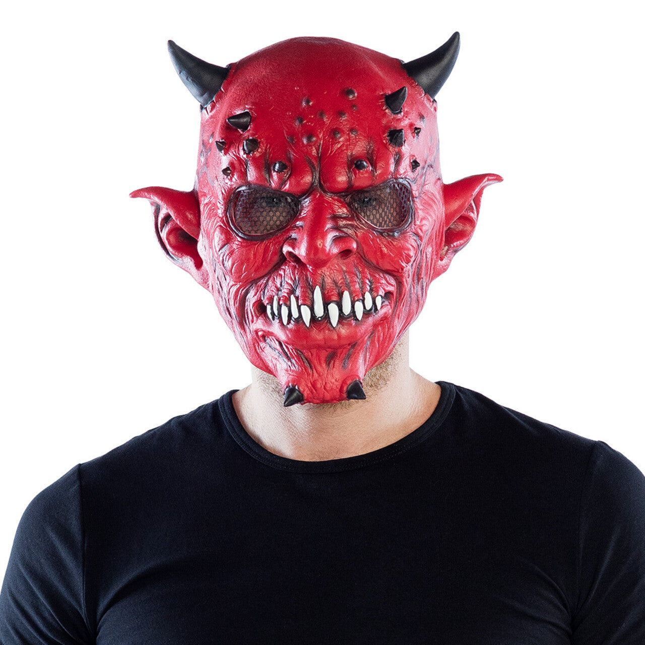Op deze afbeelding zie je een Accessoires, van het merk Boland. Red Creepy Devil Masker