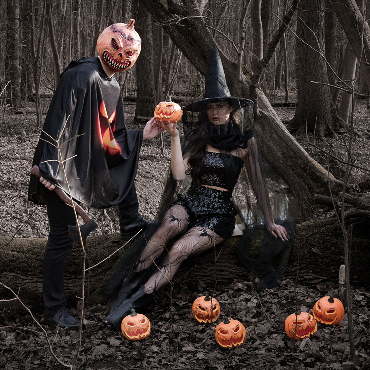 Op deze afbeelding zie je een Accessoires, van het merk Boland. Masker Evil Pumpkin Monster